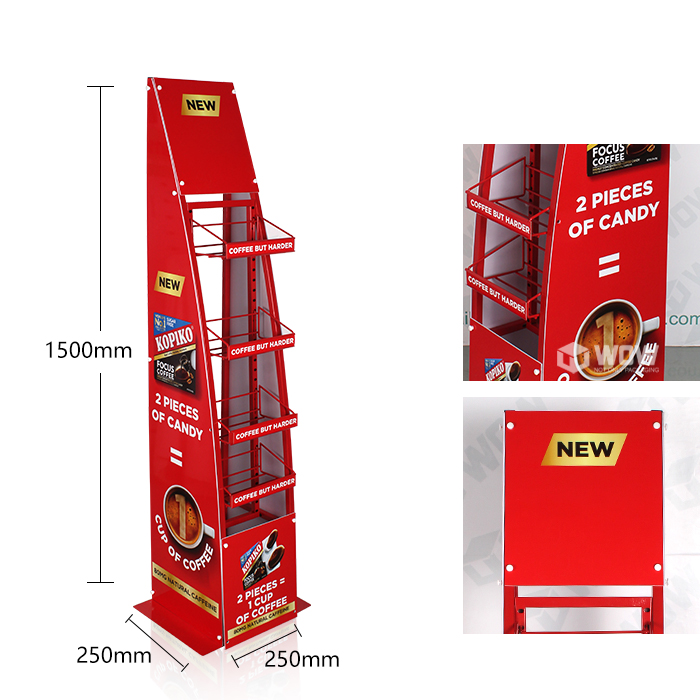 Wire POP Waterfall Coffee Bean Display Rack for Retail