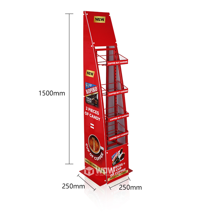 Wire POP Waterfall Coffee Bean Display Rack for Retail