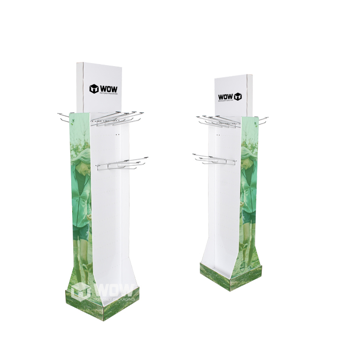 Double Sided Cardboard POS Flip Flop Display with Metal Hooks