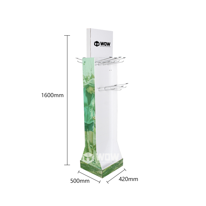Double Sided Cardboard POS Flip Flop Display with Metal Hooks