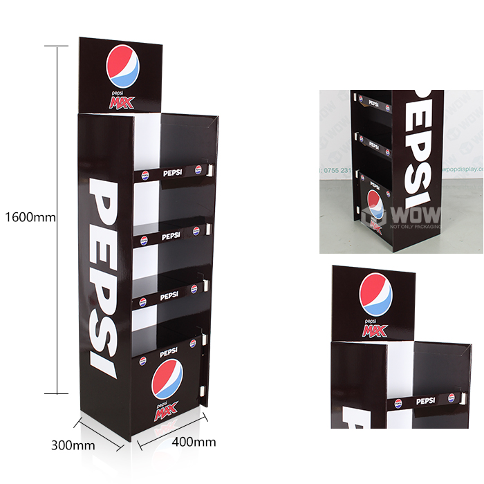 Pepsi Cardboard FSDU Store Display with Shelf Stand
