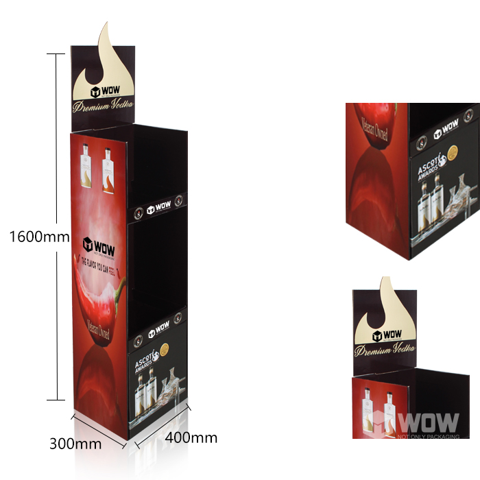 2 Tier Cardboard Display Unit for Hot Sauce Products