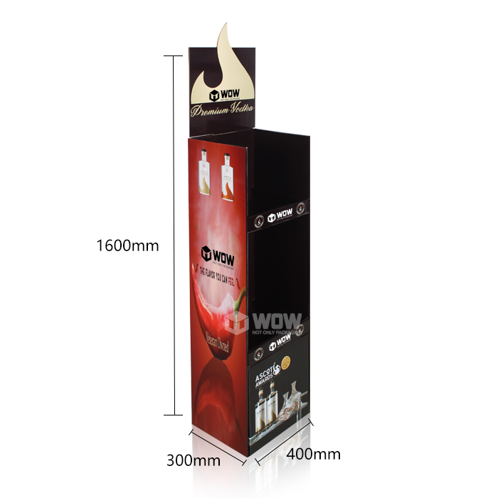 2 Tier Cardboard Display Unit for Hot Sauce Products