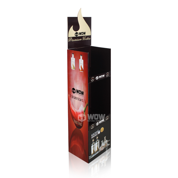 2 Tier Cardboard Display Unit for Hot Sauce Products