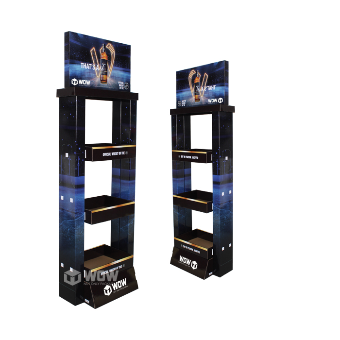 3 Shelf Cardboard Floor Display for Drink Products
