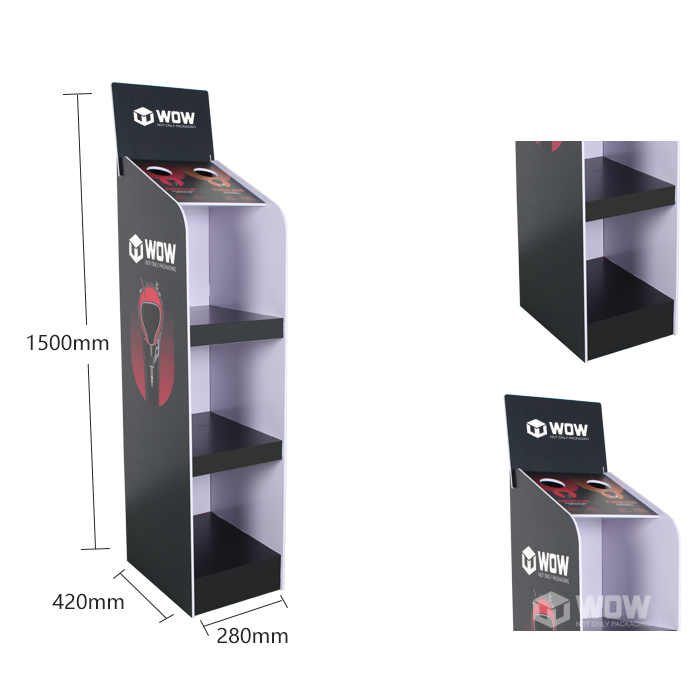 Floor Standing Razor Display Rack with 8mm PVC Stand and Tester Holders