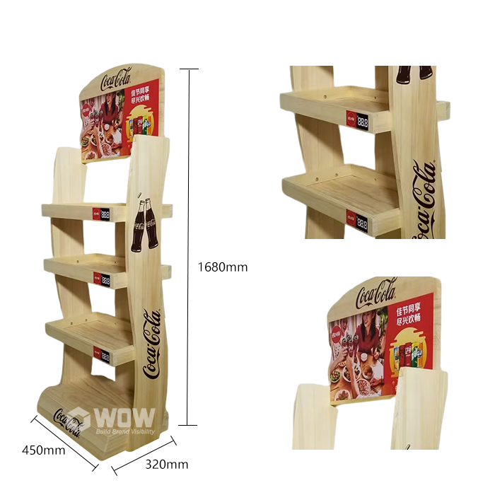 Coca Cola Bespoke FSDU 4 Tier Wooden Store Display Stand