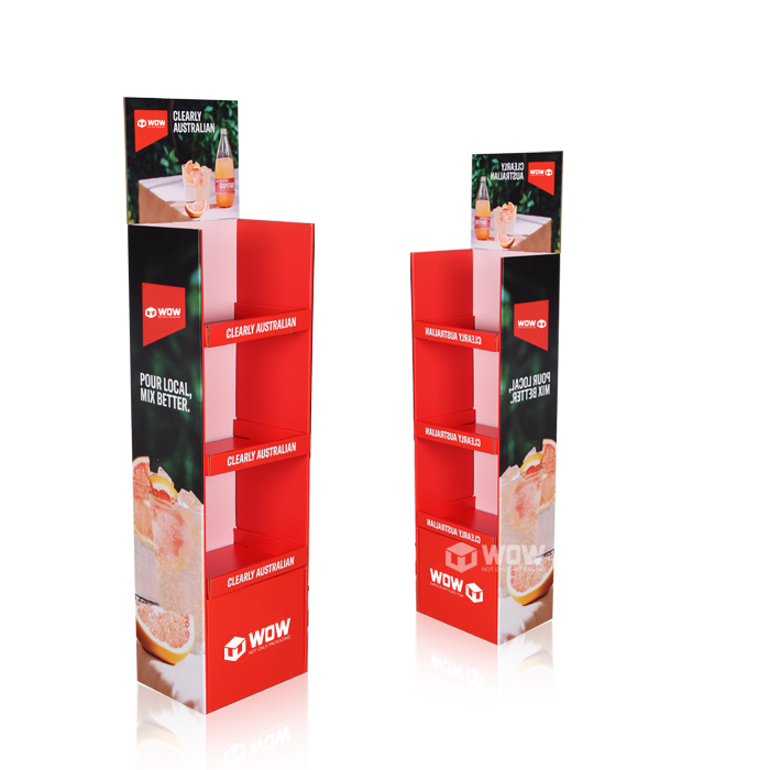 Custom Floor Display Stand for Energy Drinks with Cardboard Shippers