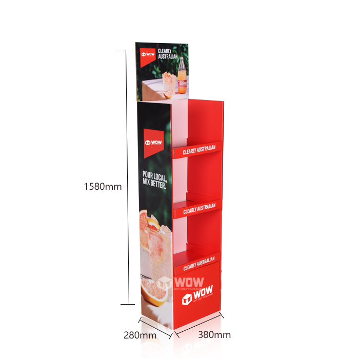 Custom Floor Display Stand for Energy Drinks with Cardboard Shippers