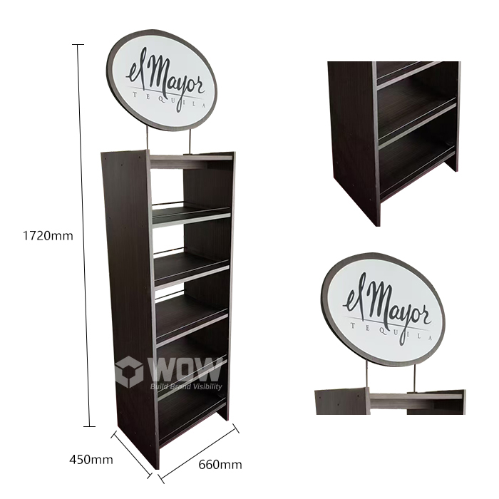 5 Tier MDF Wine Shelf Display Timber Stand