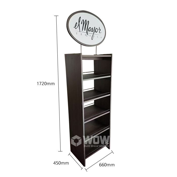5 Tier MDF Wine Shelf Display Timber Stand