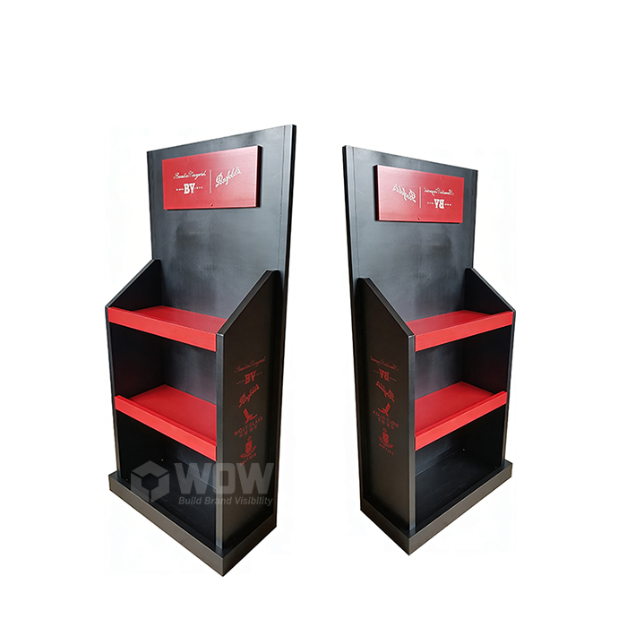 Wooden Shelf POP Floor Creative Wine Display Stand