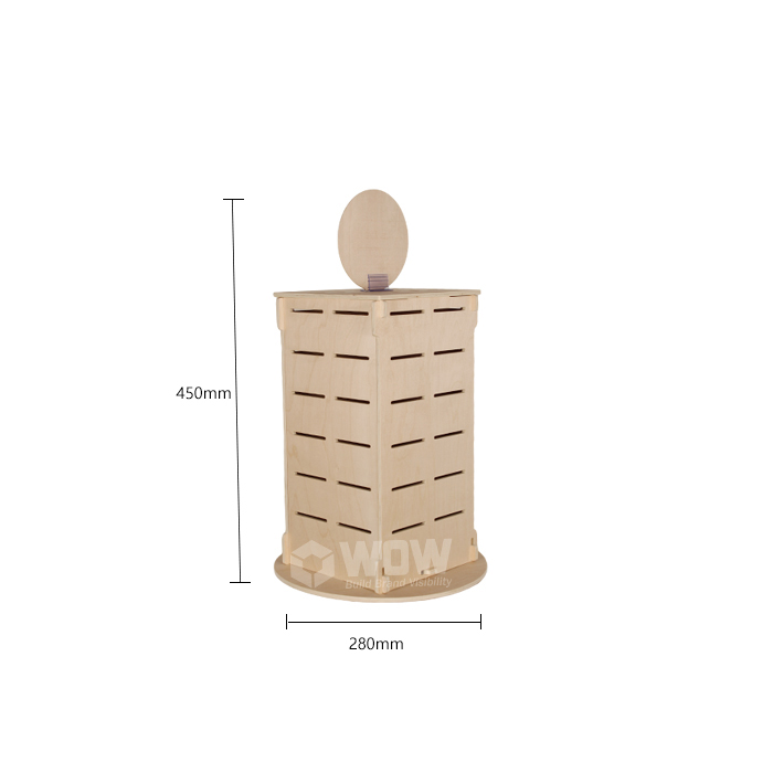 Rotating Wooden Car Air Freshener Display Stand with Hooks