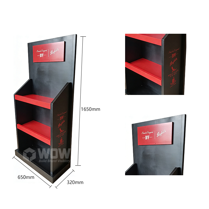 Wooden Shelf POP Floor Creative Wine Display Stand
