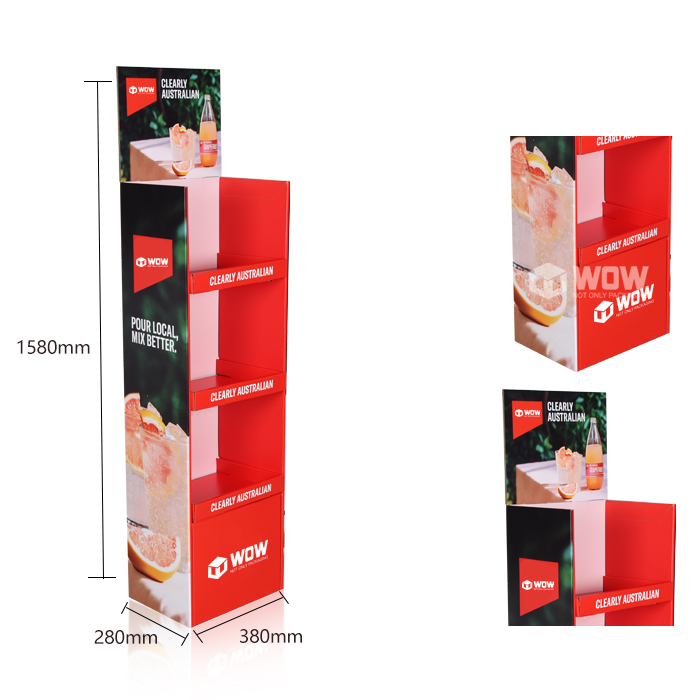 Custom Floor Display Stand for Energy Drinks with Cardboard Shippers