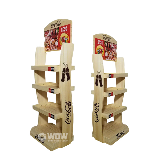 Coca Cola Bespoke FSDU 4 Tier Wooden Store Display Stand