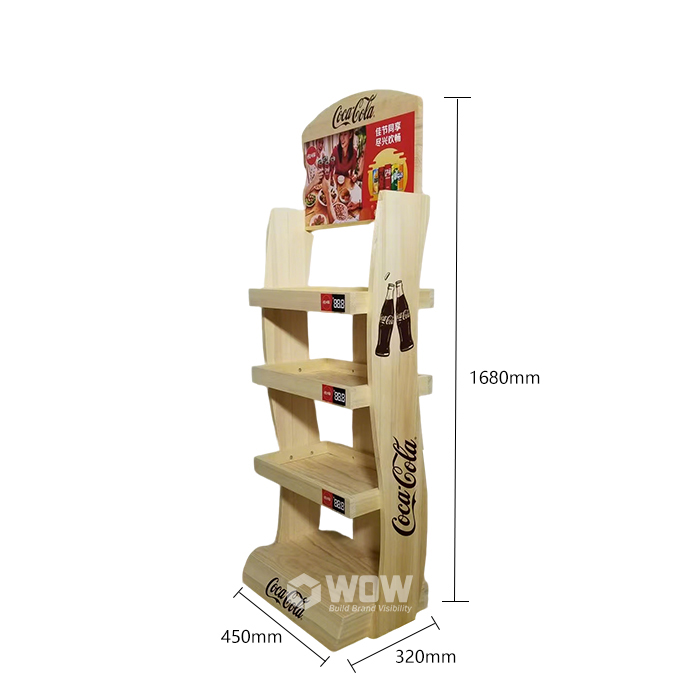 Coca Cola Bespoke FSDU 4 Tier Wooden Store Display Stand