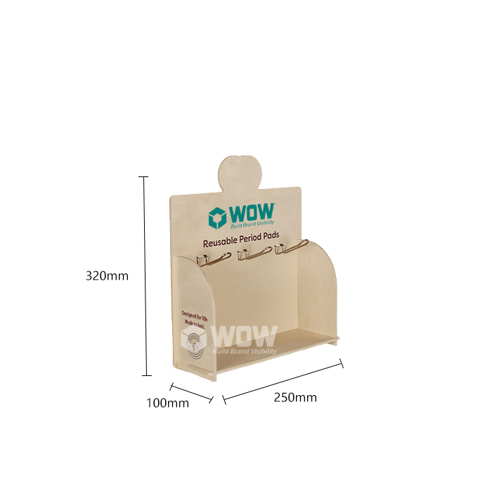 Plywood Tabletop Towel Display Stand with Hooks