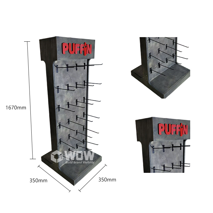 Wooden Toy Display Rack with Hooks for Retail Shops