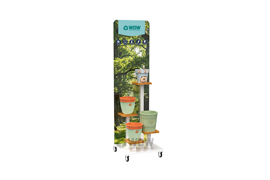 Creative Flower Pot Display Stands for Garden Retail Marketing