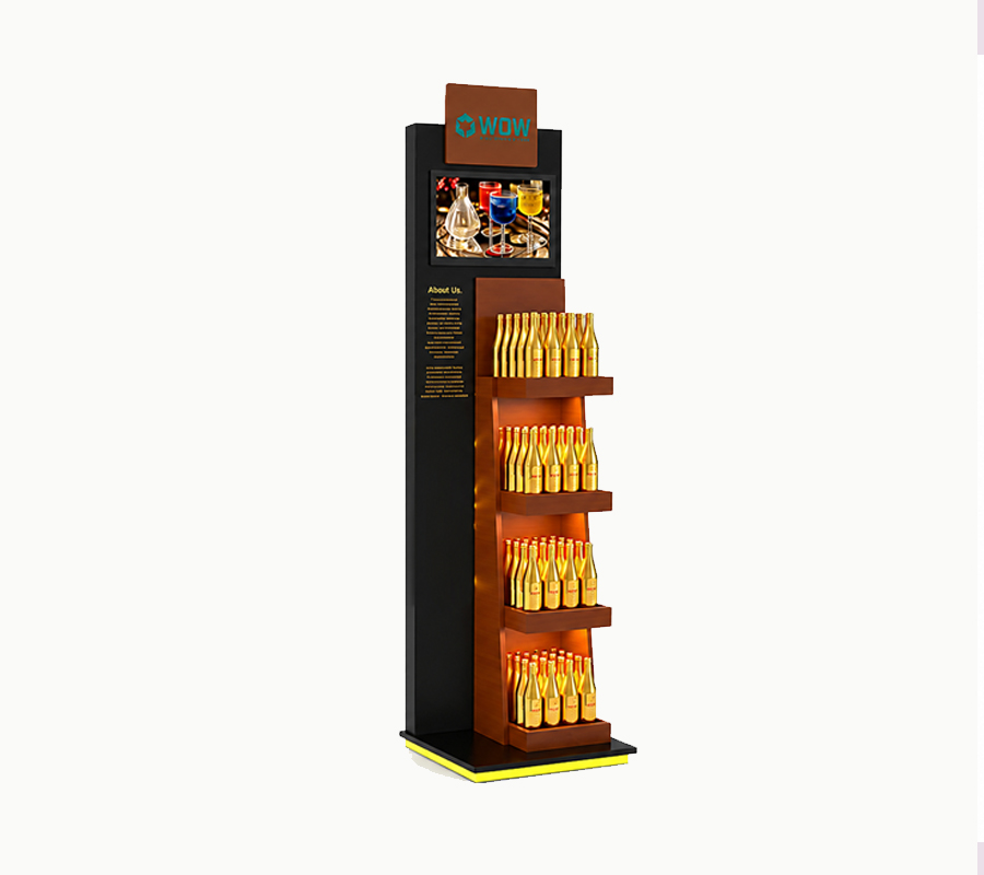 Custom Wooden Retail Display Stand for Liquor and Beverage Promotion